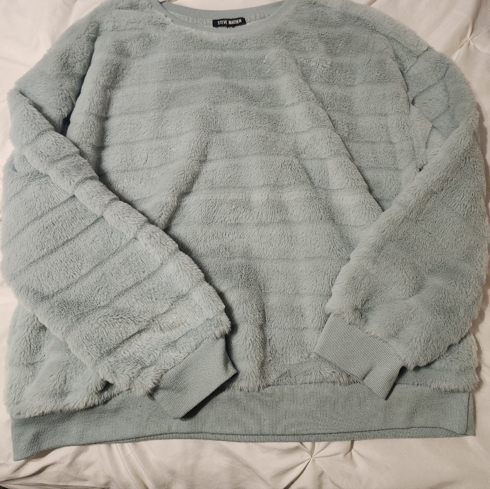 Steve Madden Soft Blue Plush Pullover